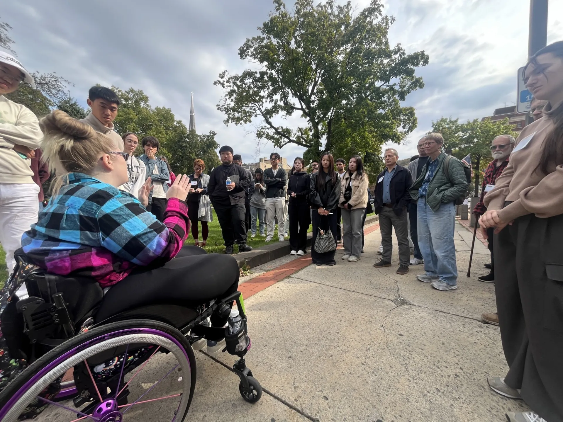 Barb Zablotney, a rising local leader, talking about accessibility in public space