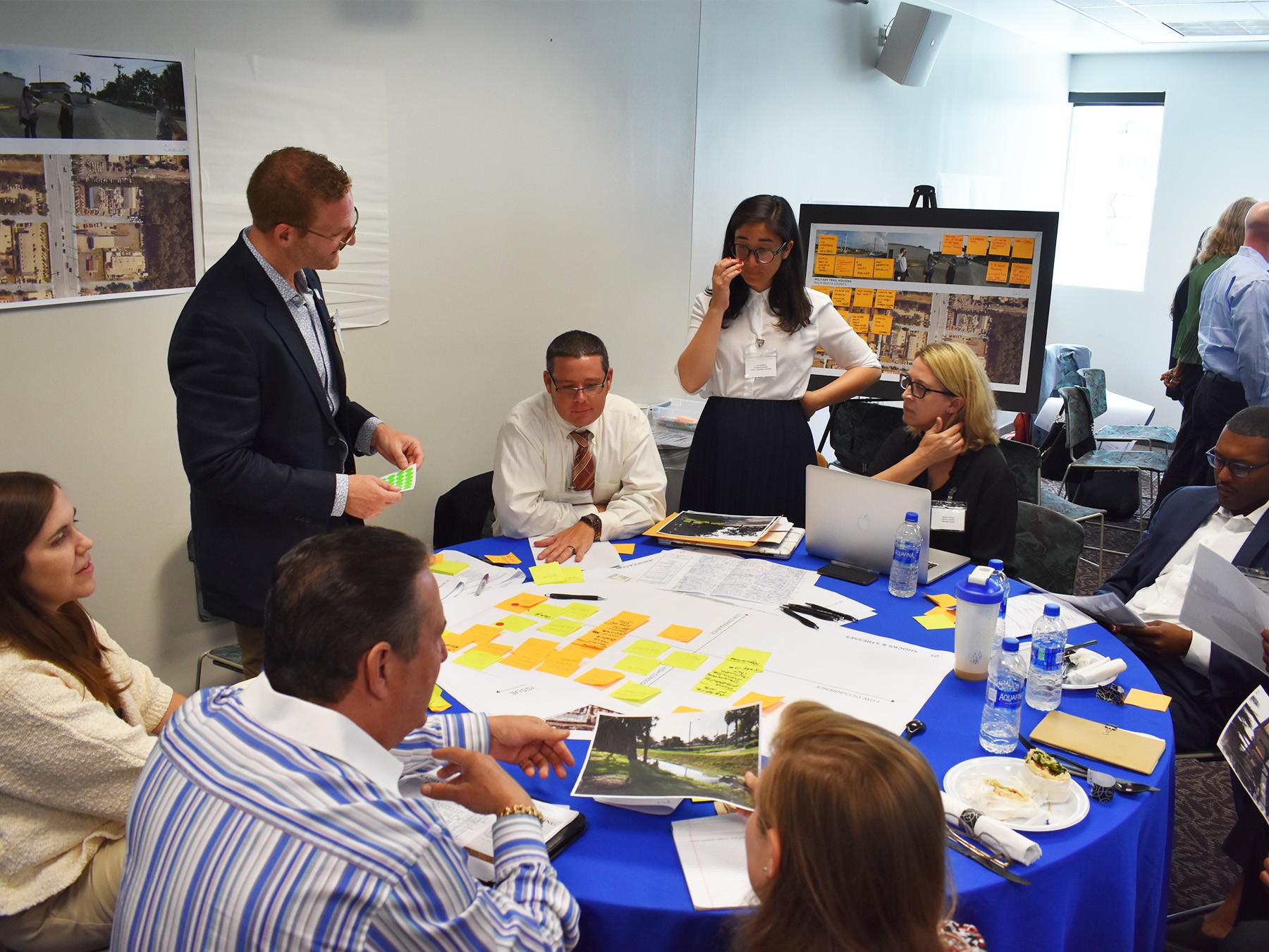 Workshop Image of 8 participants sitting around a table during the Resilience Accelerator workshop.