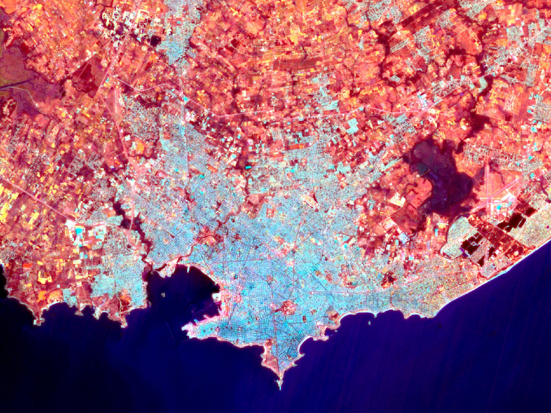 Montevideo, Uruguay, Landsat 8 - Urbanization
