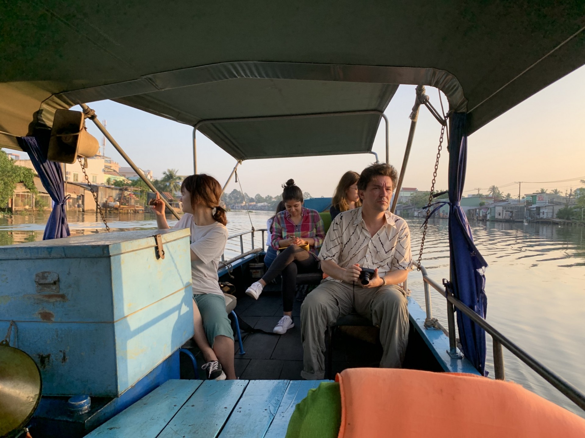 Research scholar Gideon Fink enjoys a boat tour